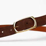 Mocha Genuine Suede Everyday Belt