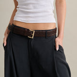 Tessa Square Buckle Braided Belt