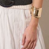 Metal Cuff Bangle in Gold