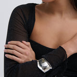 Metal Cuff Bangle in Silver