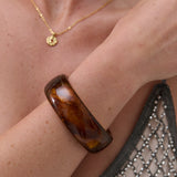 Joey Open Cuff Bangle in Brown