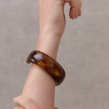 Joey Open Cuff Bangle in Brown