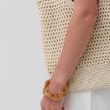 Angular Cuff Bangle in Brown