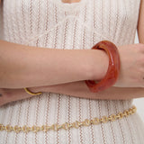 Angular Cuff Bangle in Amber