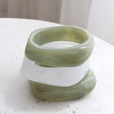 Angular Cuff Bangle in Sage