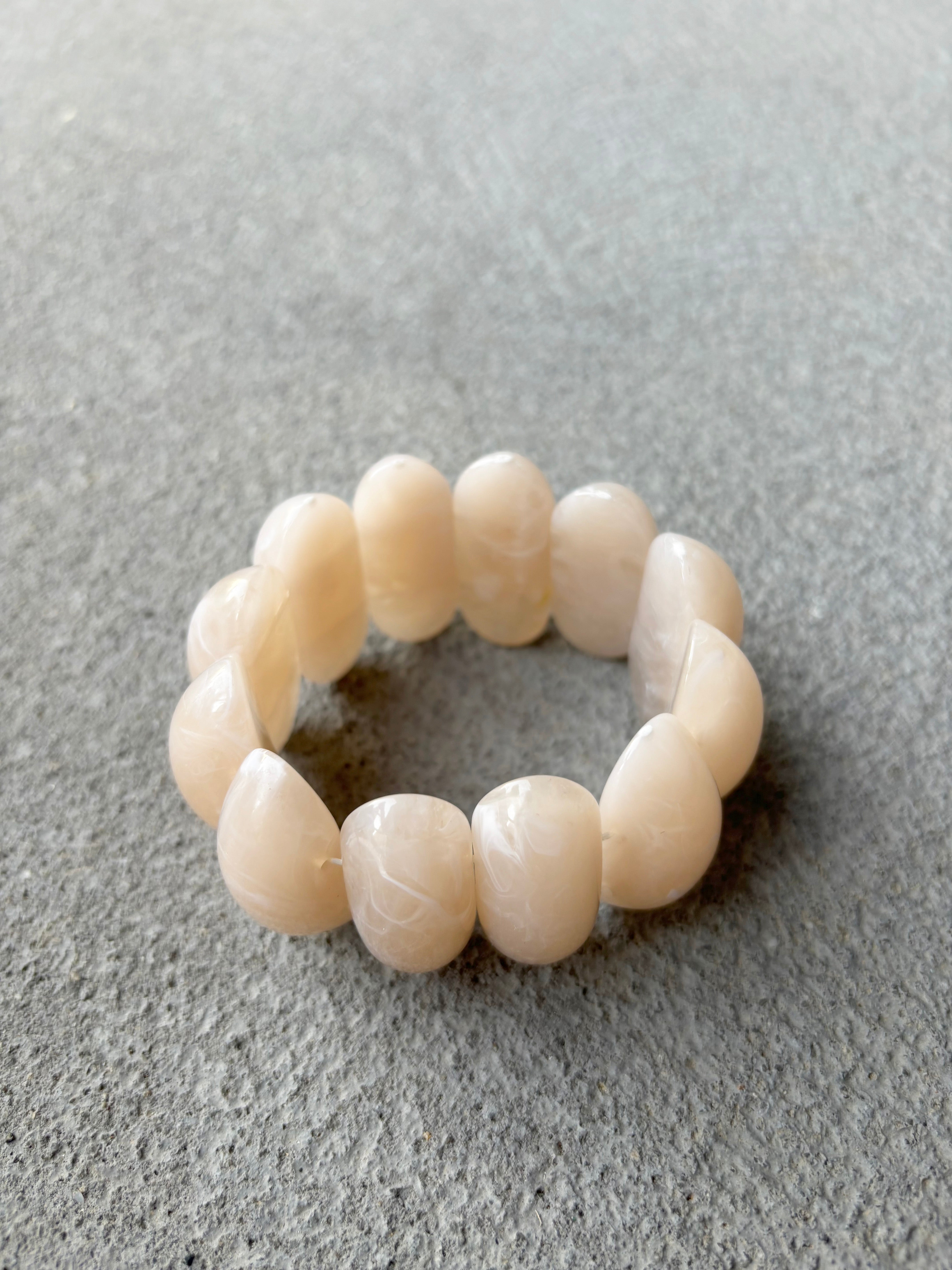 Apricot Beaded Resin Bangle