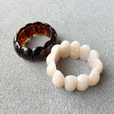 Apricot Beaded Resin Bangle