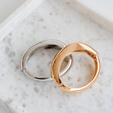 Sculpted Openable Metal Bangle in Gold
