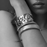 Bold Snake Magnetic Bangle in Silver