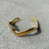 Wavy Slim Adjustable Bangle in Gold