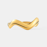 Wavy Slim Adjustable Bangle in Gold