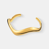 Wavy Slim Adjustable Bangle in Gold