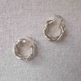 Freya Twisted Hoop Earrings in Silver