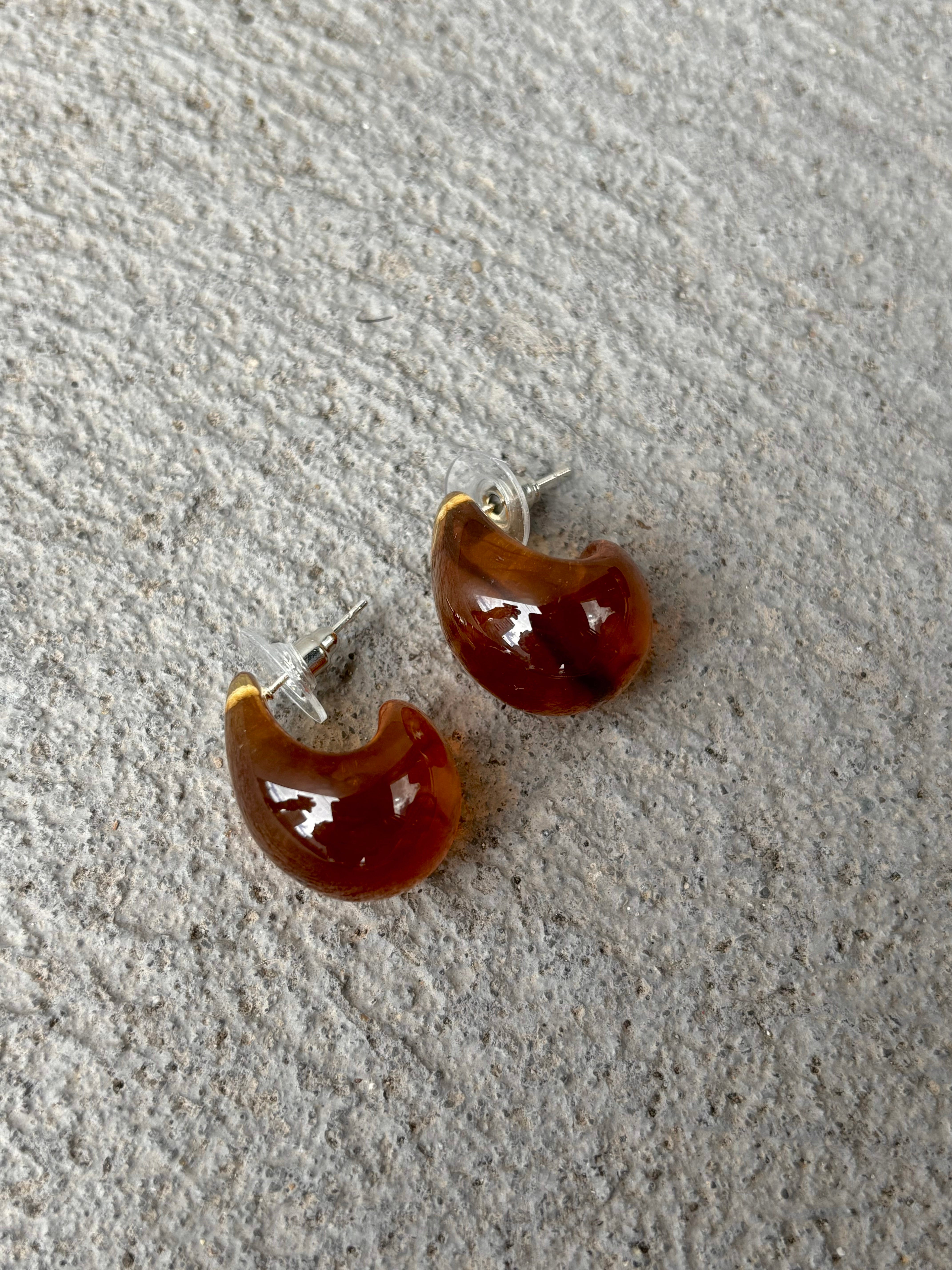 Espresso Resin Droplet Earrings