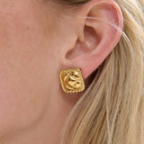 Vintage Button Statement Earrings