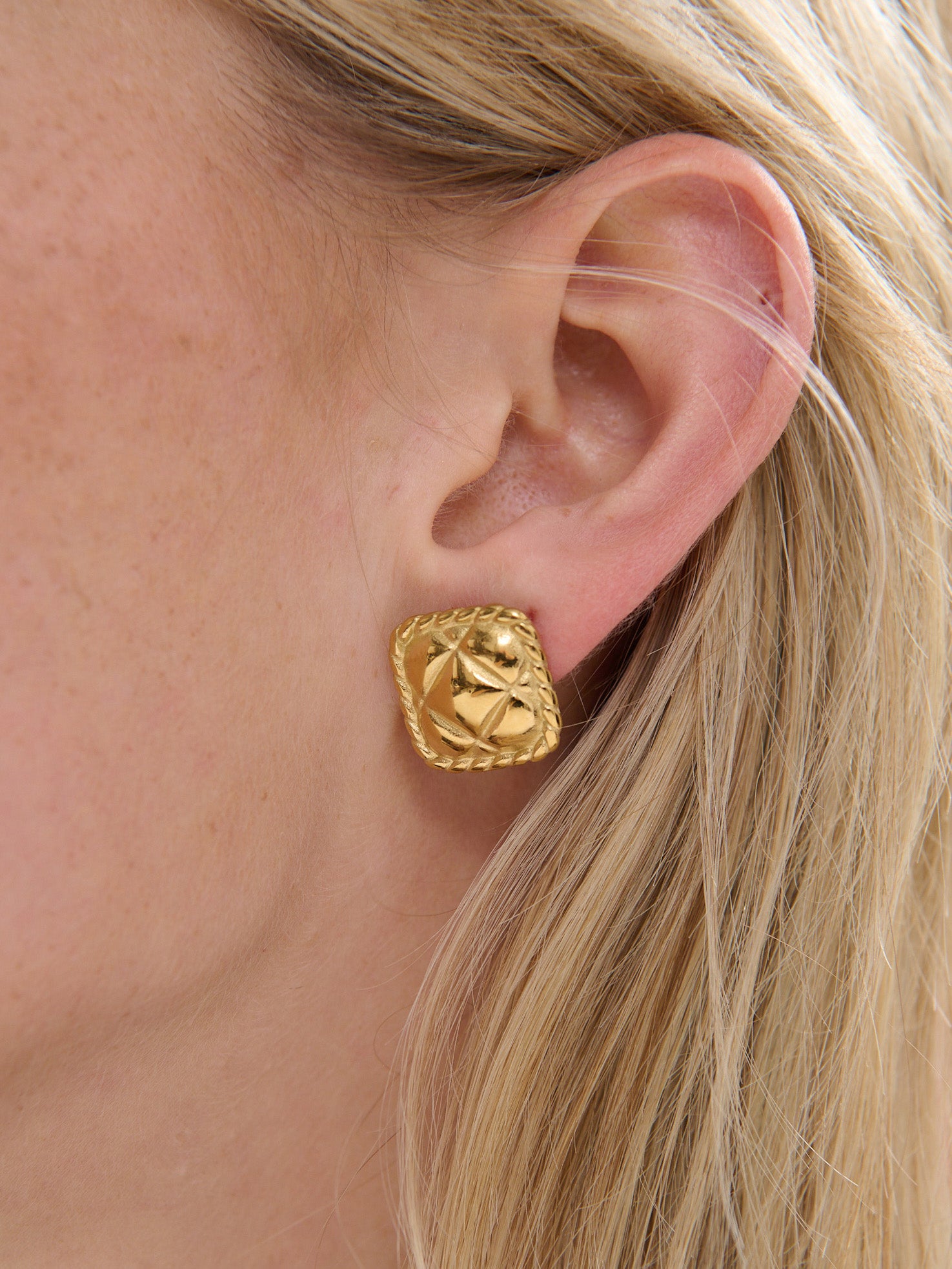 Vintage Button Statement Earrings