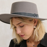 Jenni Velvet Trim Boater Hat