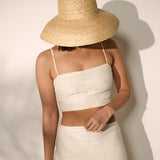 Wide Brim Straw Bucket Hat