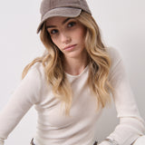 Christina Cotton Baseball Cap in Brown
