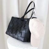 Nelly Woven Tote Bag in Black