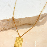 Checkered Charm Necklace