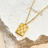 Checkered Charm Necklace