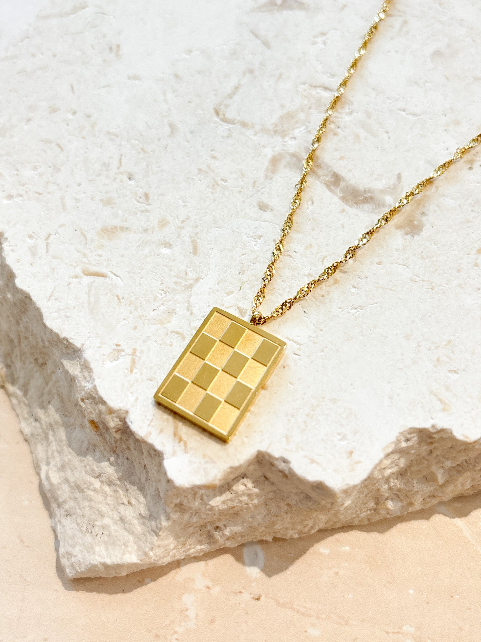 Checkered Charm Necklace