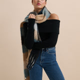 Lindy Checkered Fluffy Scarf