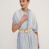Blue Stripe Cotton Lightweight Scarf