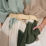 Shelley Round Buckle Straw Belt