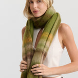 Matcha Checkered Fluffy Scarf