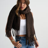 Betty Wool Brown Fluffy Scarf
