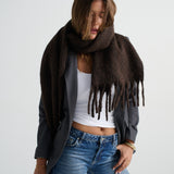 Betty Wool Brown Fluffy Scarf