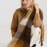 Dijon Checkered Fluffy Scarf