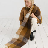 Dijon Checkered Fluffy Scarf