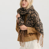 Leopard Patterned Fluffy Scarf