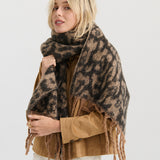 Leopard Patterned Fluffy Scarf