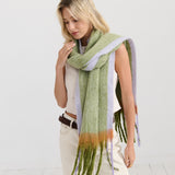 Lany Checkered Fluffy Scarf in Green