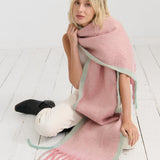 Lany Checkered Fluffy Scarf in Pink
