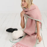 Lany Checkered Fluffy Scarf in Pink