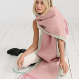 Lany Checkered Fluffy Scarf in Pink