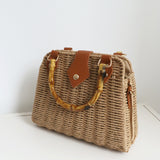 Majorca Bamboo Handle Straw Bag