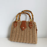 Majorca Bamboo Handle Straw Bag