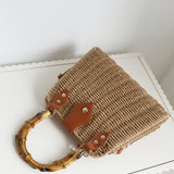 Majorca Bamboo Handle Straw Bag