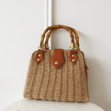 Majorca Bamboo Handle Straw Bag