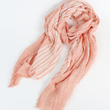 Pink Stripe Cotton Sarong Scarf