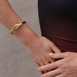 Interlock Twist 18K Gold Plated Bangle