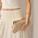 Bianca Straw Clutch Bag in Beige