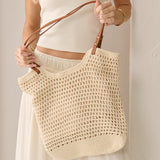 [Euro Summer] Cotton Crochet Summer Tote Bag in Beige