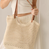 [Euro Summer] Cotton Crochet Summer Tote Bag in Beige